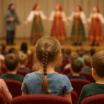 Interior del Auditorio Cartuja en Sevilla con butacas y escenario iluminado