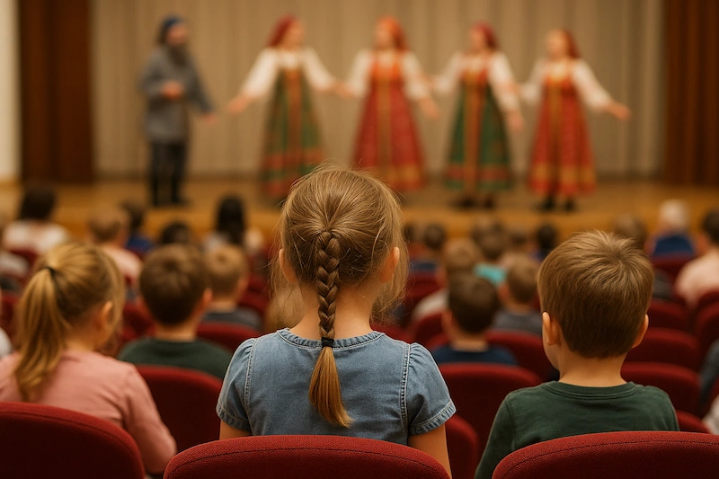Interior del Auditorio Cartuja en Sevilla con butacas y escenario iluminado